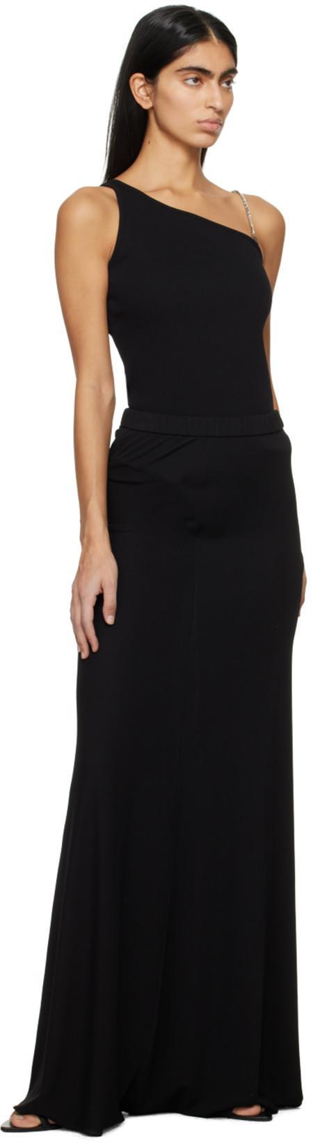 GIVENCHY Contrast Asymmetric Strap Top In Black