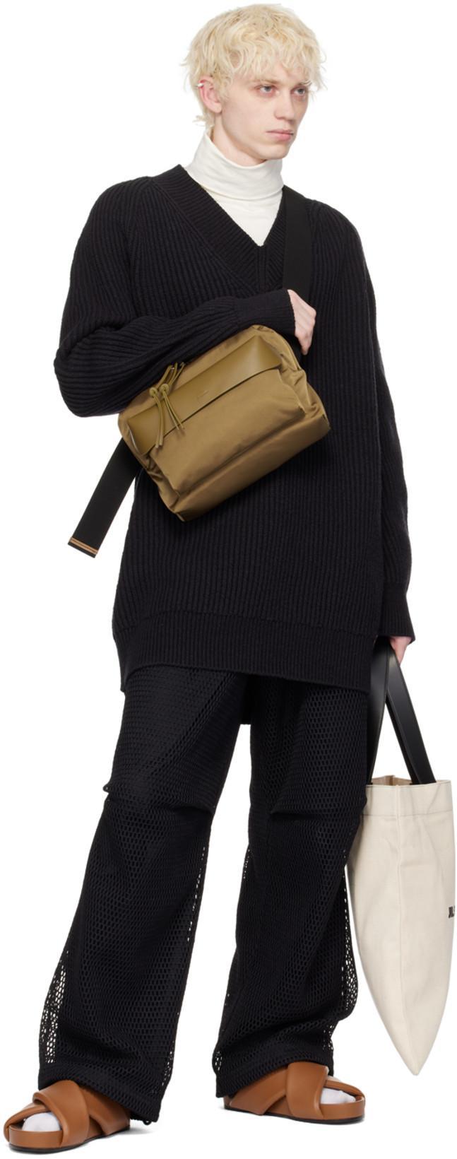 JIL SANDER Natural-colored Linen And Cotton Tote Bag In White