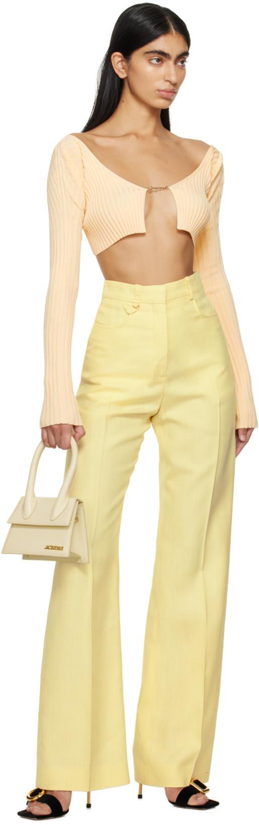 JACQUEMUS Le Pantalon Sauge High-rise Straight Pants In Yellow