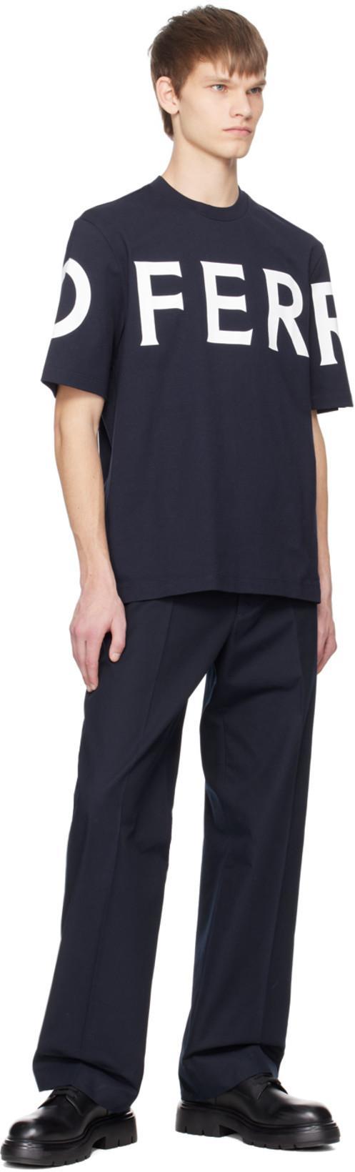 FERRAGAMO Logo-print Cotton T-shirt In Black