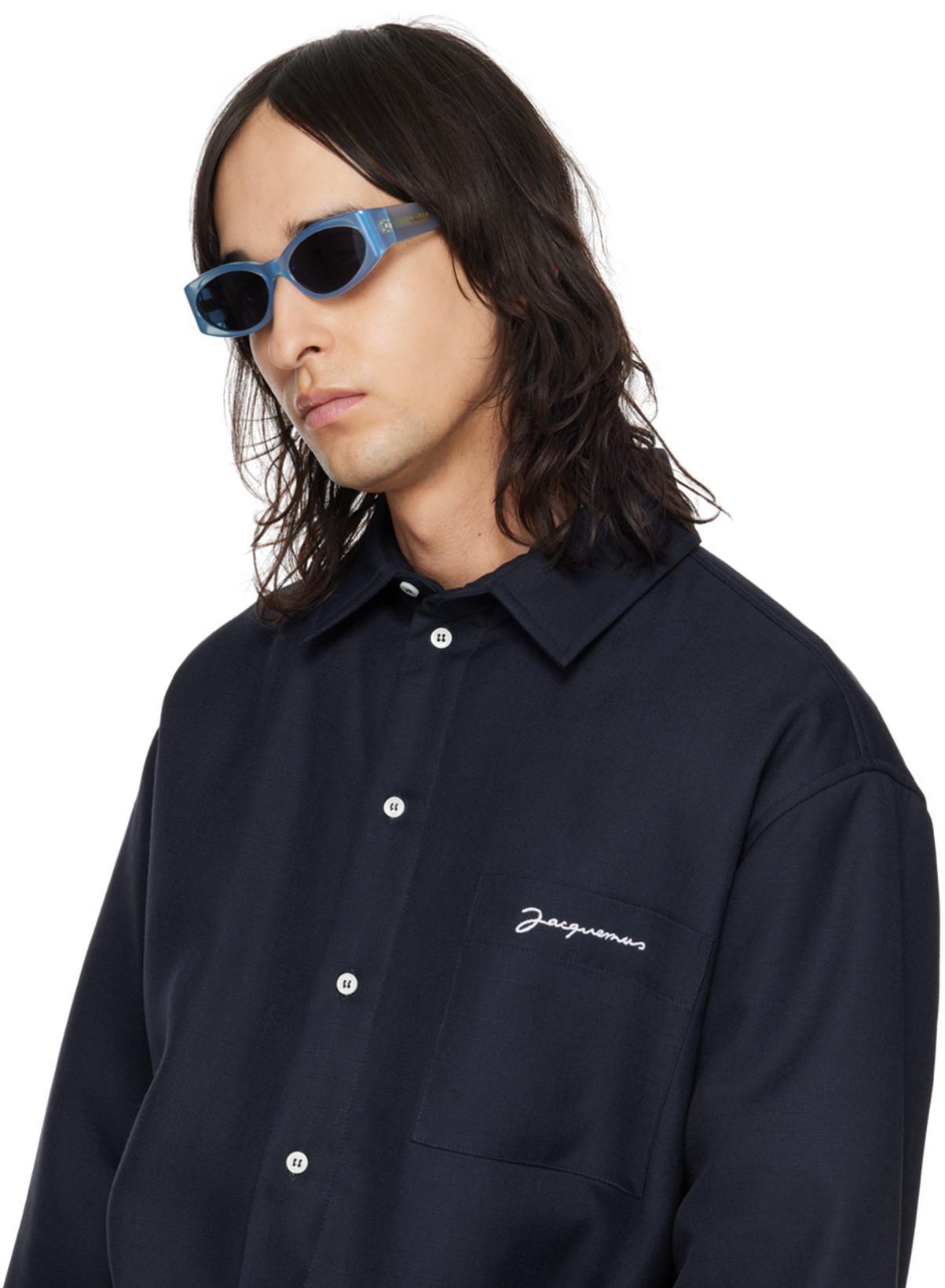 JACQUEMUS Virgin Wool Long-sleeve Shirt With Embroidered Logo In Black
