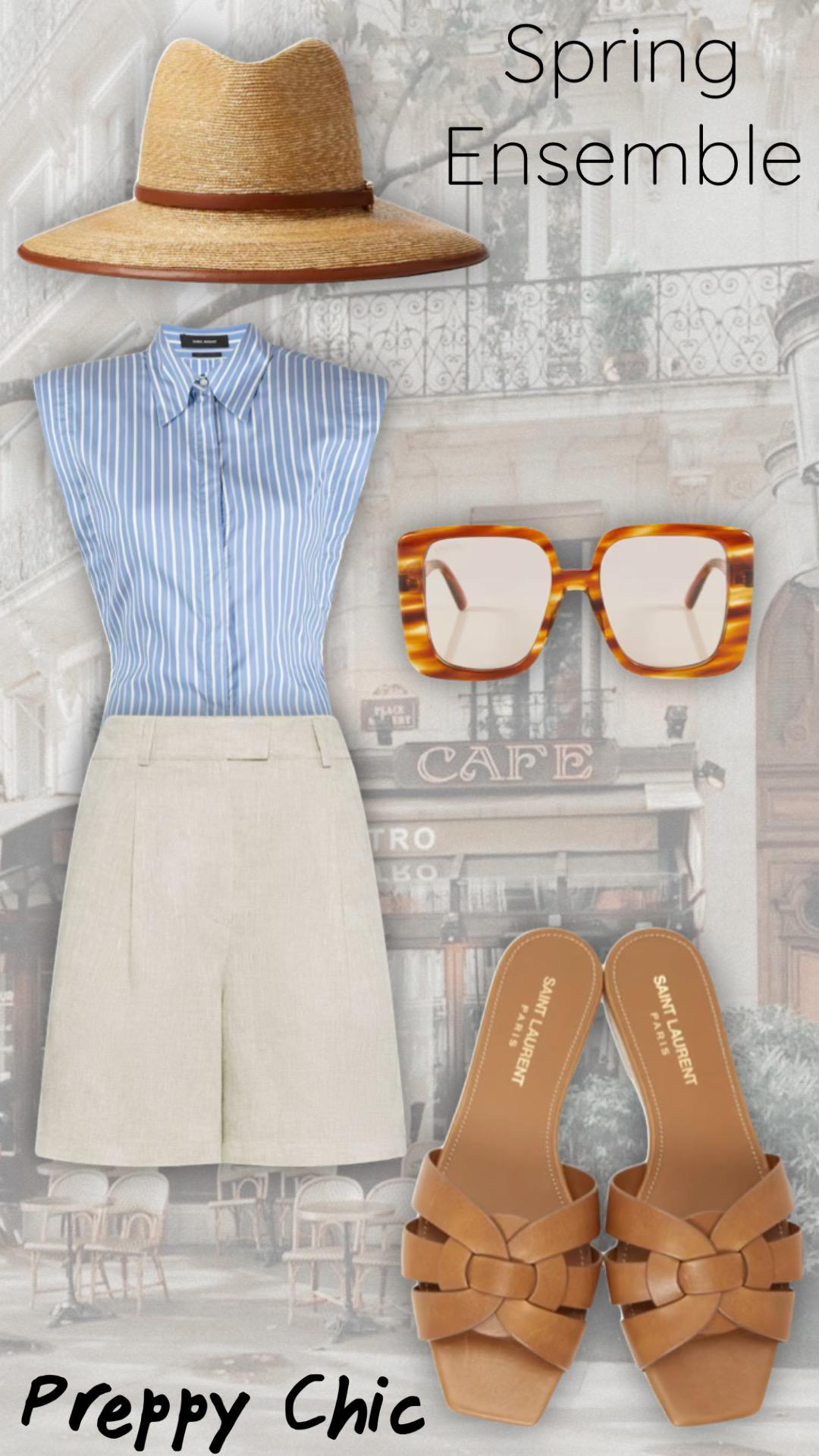 SAINT LAURENT Tribute Woven Leather Flat Sandals In Brown