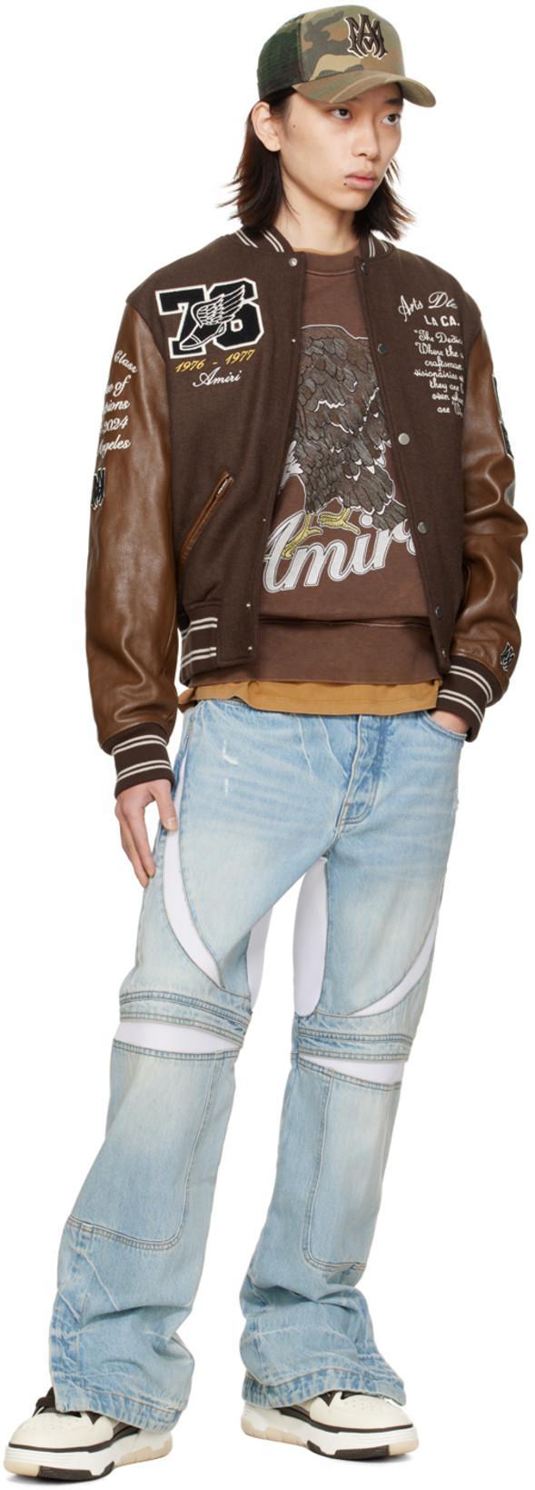 AMIRI Brown Low Top Sneakers With Logo Detail On The Side And Mesh Panels In Red