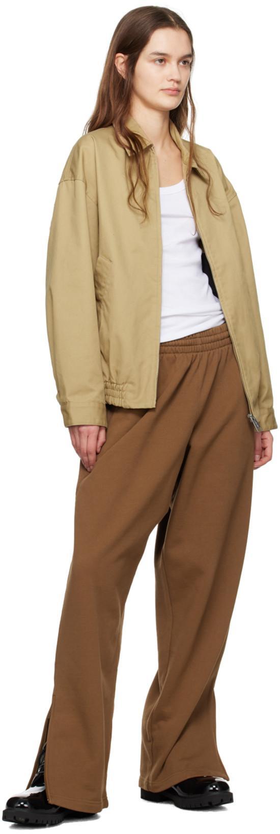 WARDROBE.NYC X Hailey Bieber Cotton Jersey Track Pants In Brown