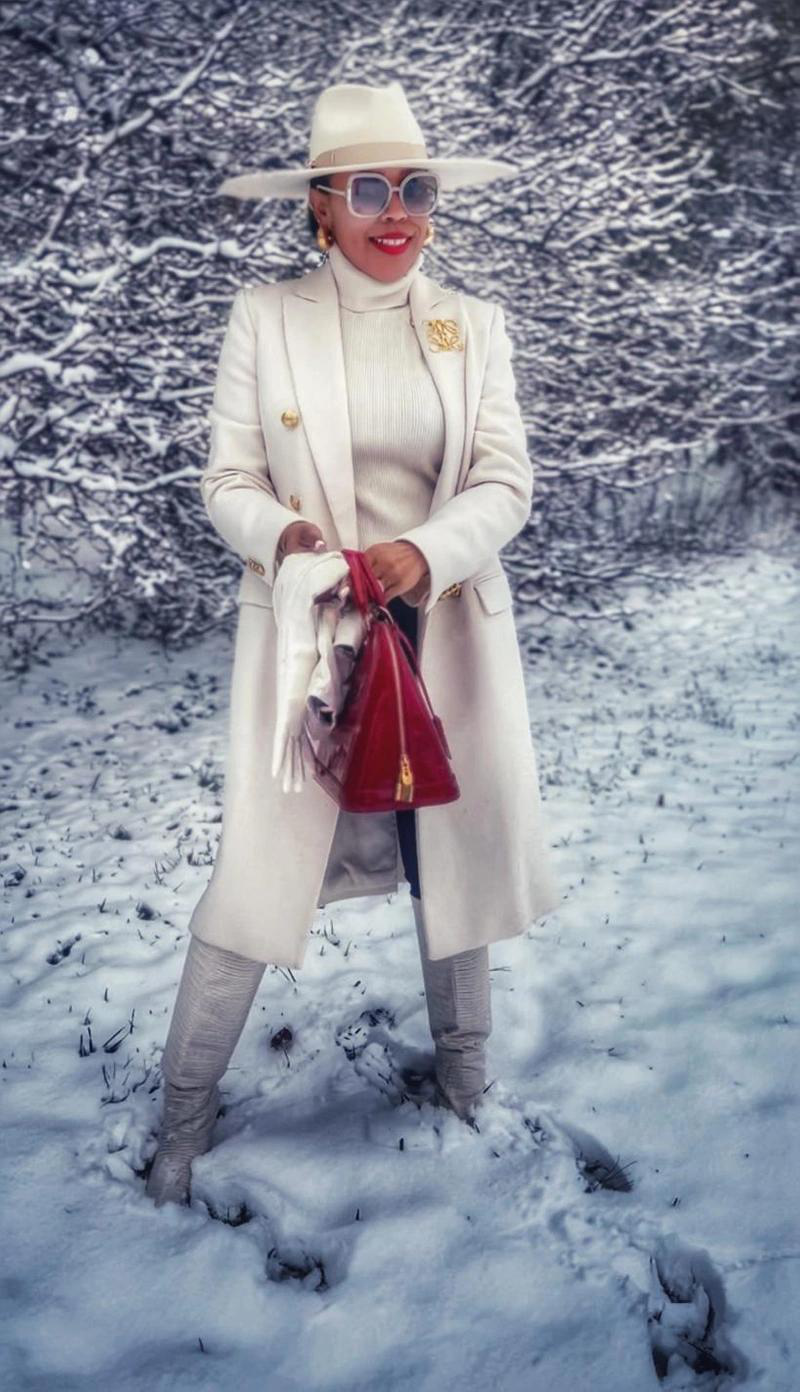 DOLCE & GABBANA Wool Cady Double Breast Long Coat In White