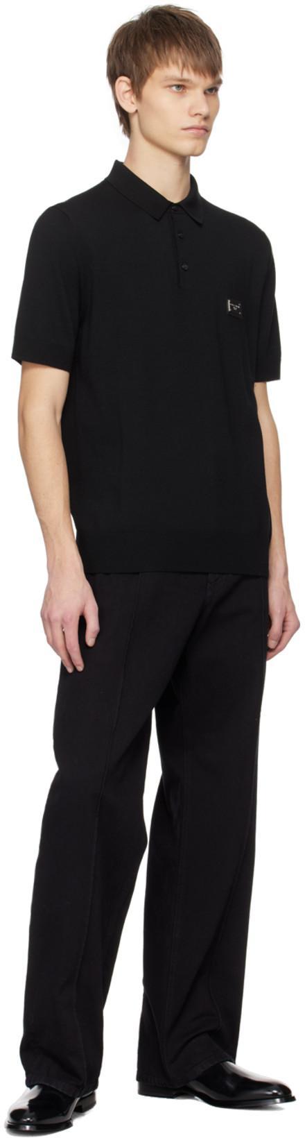 DOLCE & GABBANA Elegant Black Cotton Polo Shirt