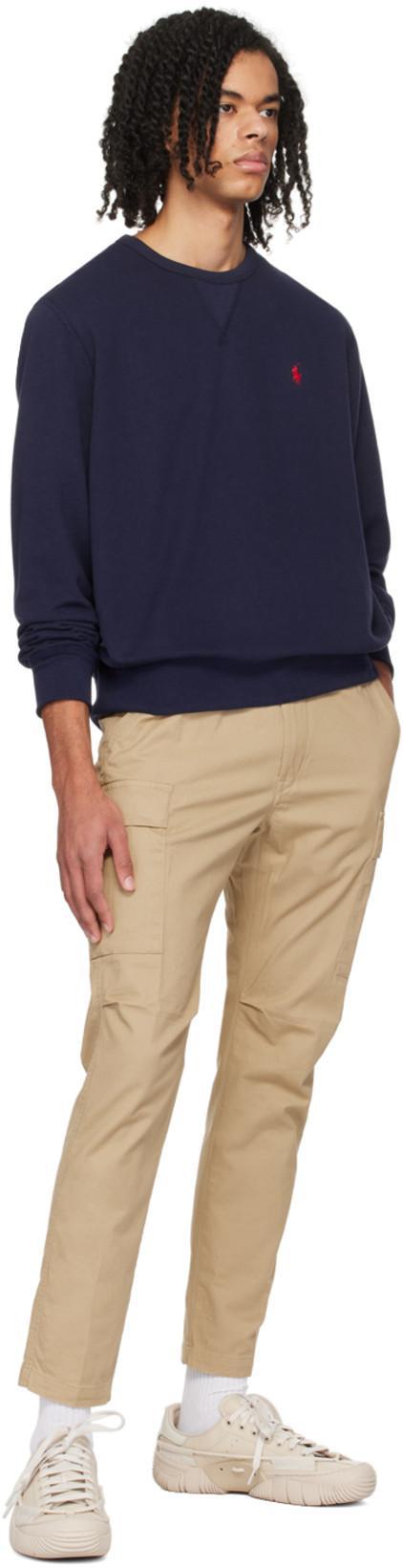 POLO RALPH LAUREN Crewneck Sweatshirt With Embroidered Logo Detail In Blue