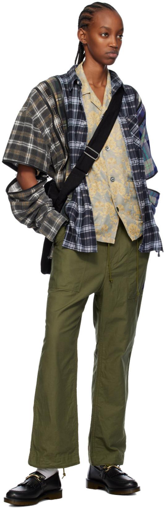 NEEDLES Khaki String Fatigue Trousers In B-olive