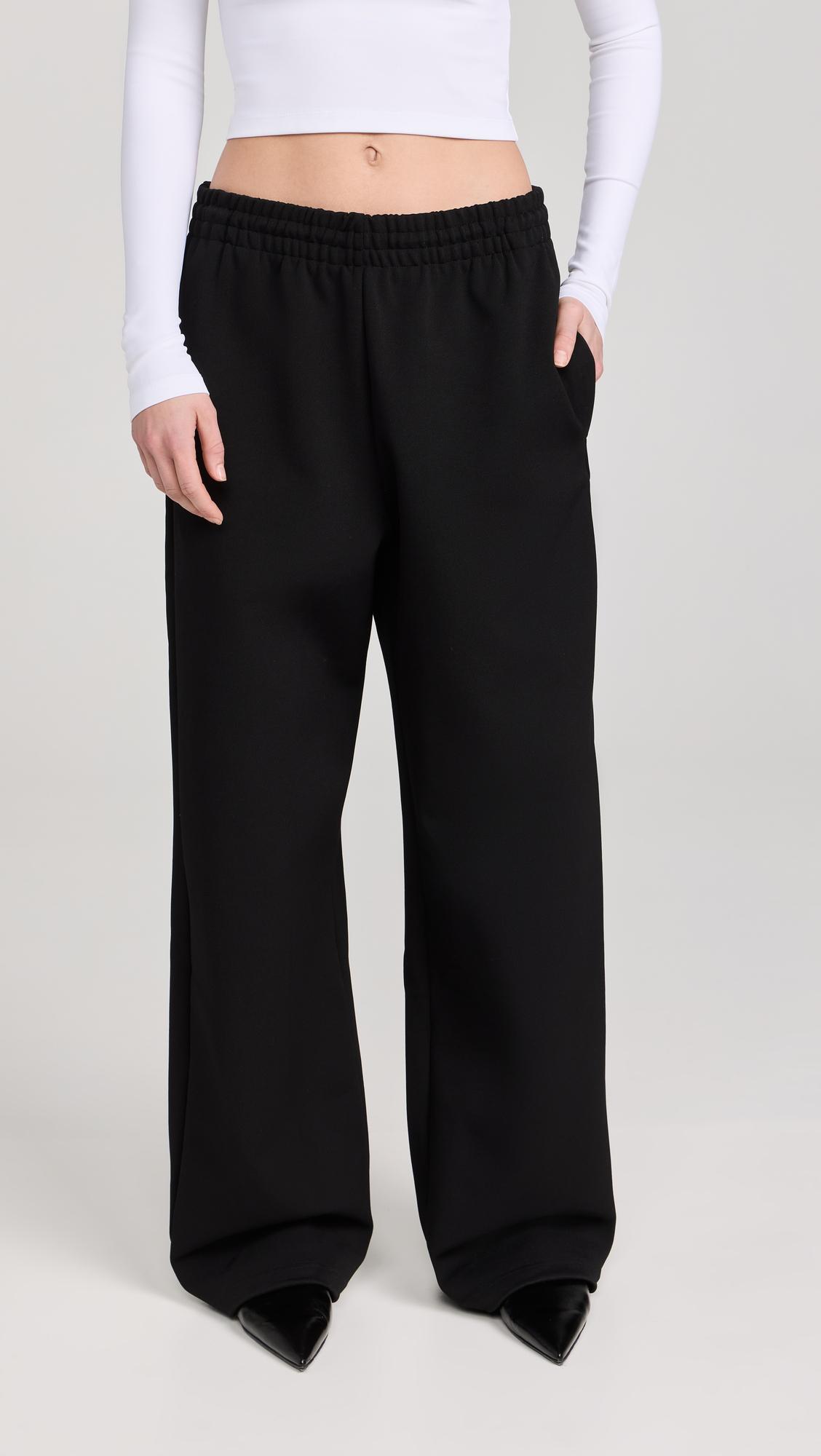 WARDROBE.NYC 'matte Track' Wide Leg Joggers In Black
