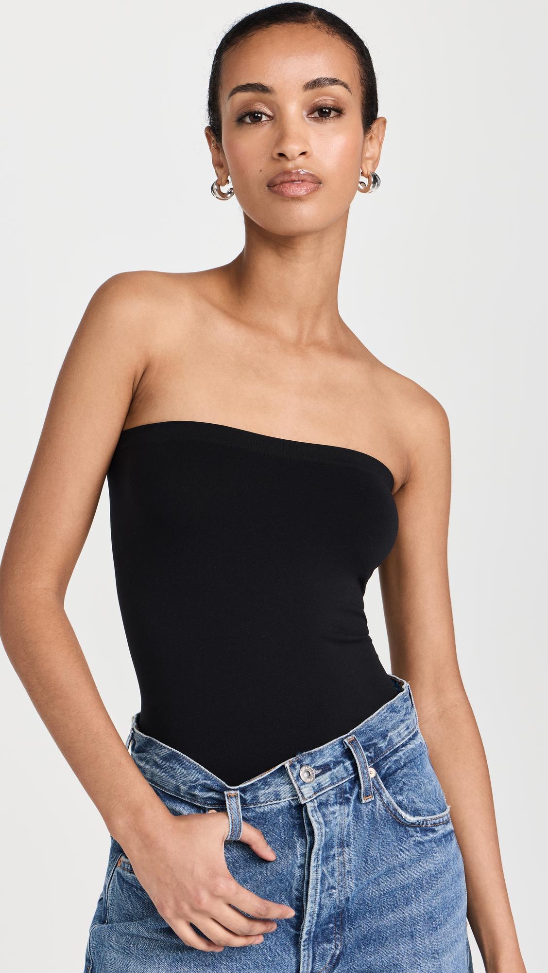 WOLFORD Sleeveless Sheath Top Elasticated Band In Black