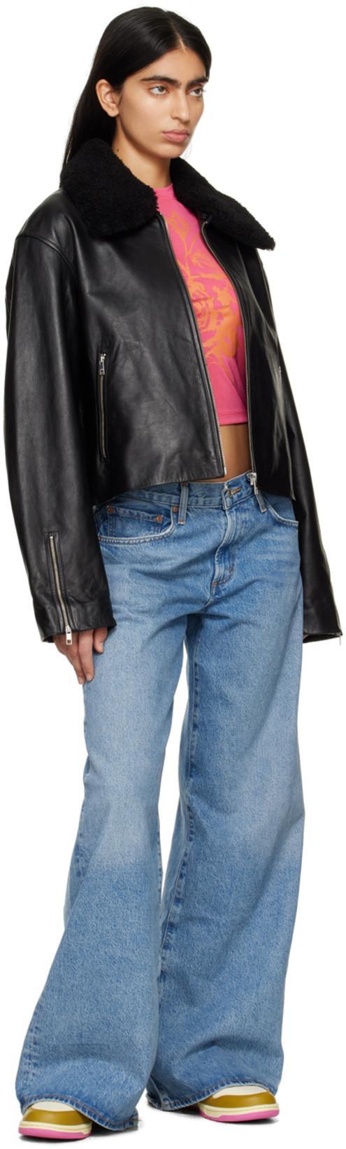 AGOLDE Light Blue Straight Boyfriend Jeans In Denim