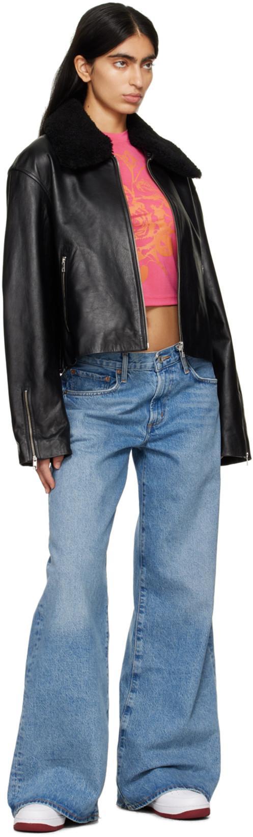 AGOLDE Light Blue Straight Boyfriend Jeans In Denim