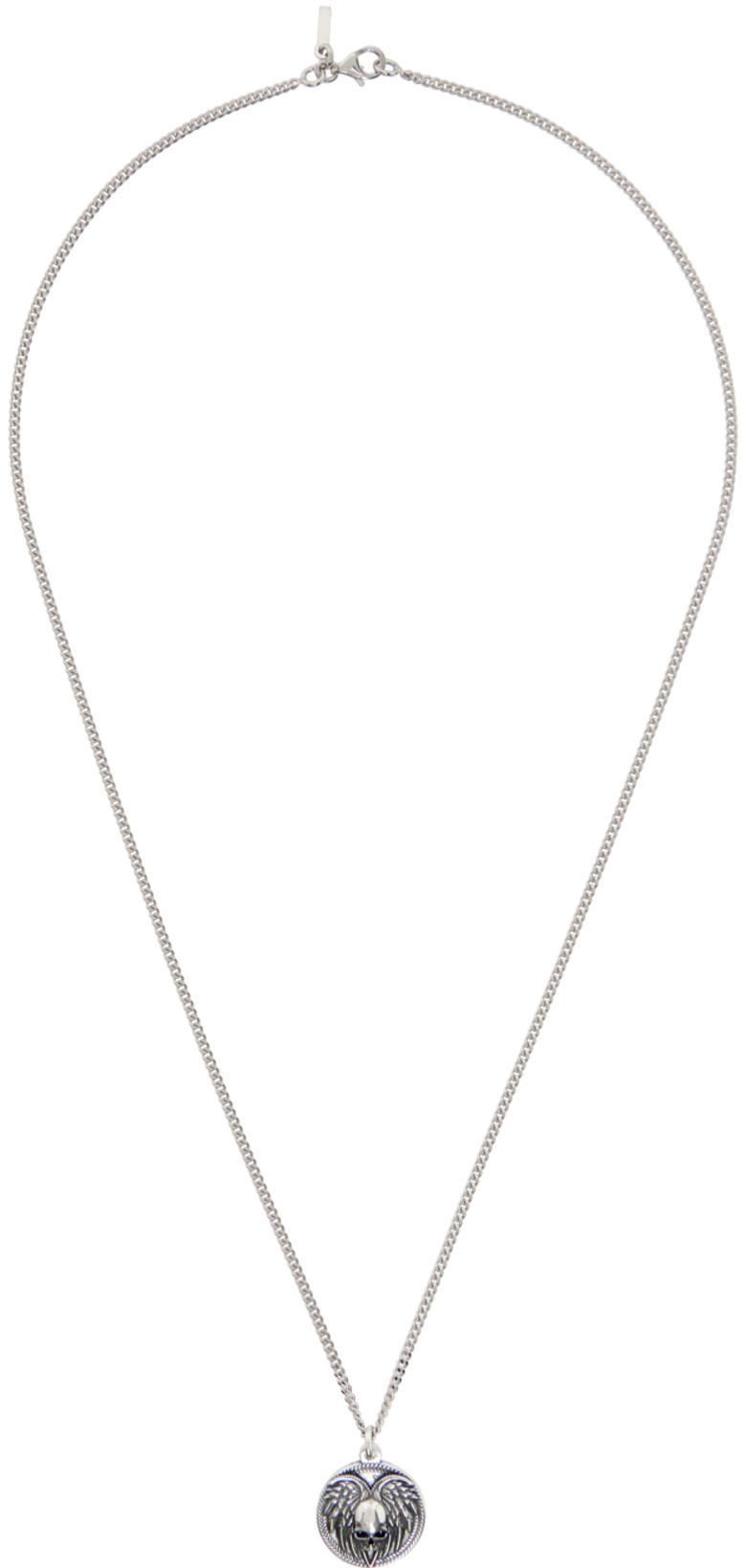 EMANUELE BICOCCHI Silver Large Skull Coin Necklace