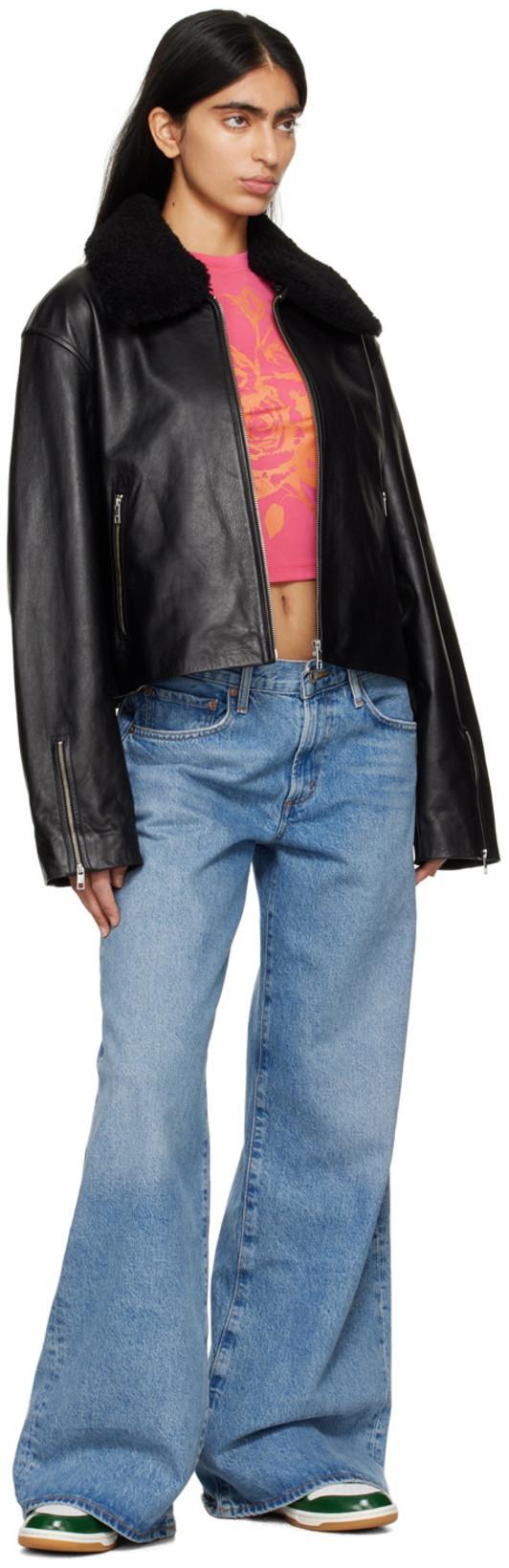 AGOLDE Light Blue Straight Boyfriend Jeans In Denim