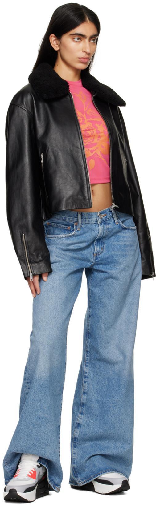 AGOLDE Light Blue Straight Boyfriend Jeans In Denim