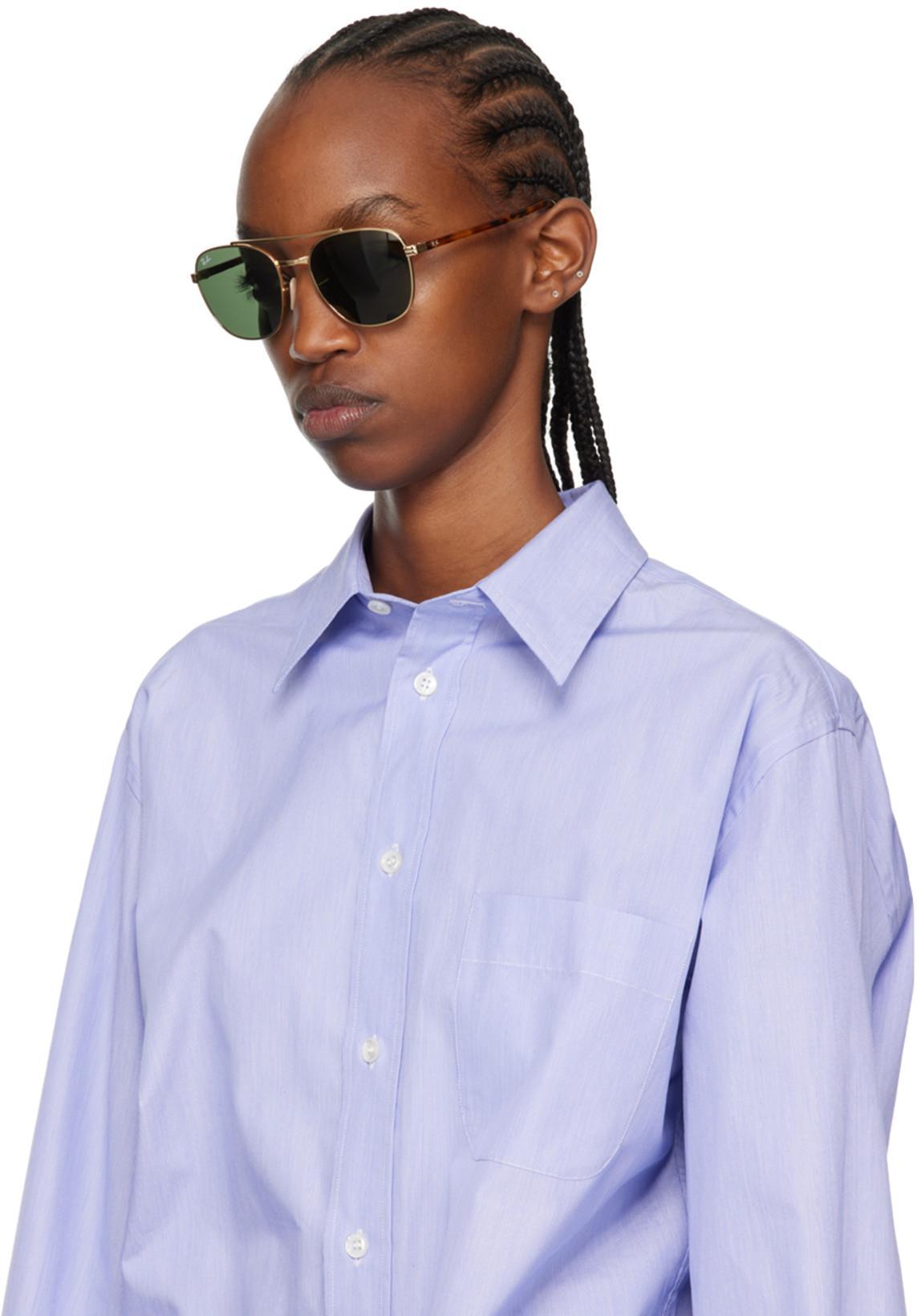 MAISON MARGIELA Light Blue Cotton Shirt With Classic Collar For Women