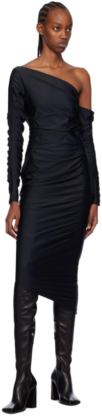 AMINA MUADDI Leather Thigh-high Block Heel Boots In Black