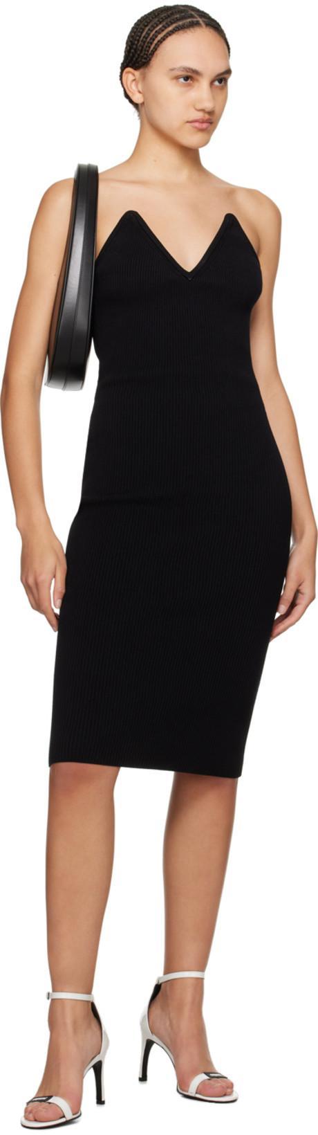 COPERNI Knit Sweetheart Bustier Midi Dress In Black