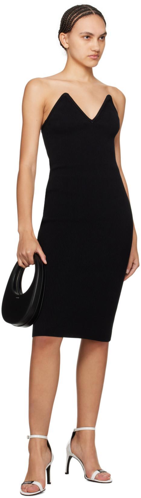 COPERNI Knit Sweetheart Bustier Midi Dress In Black