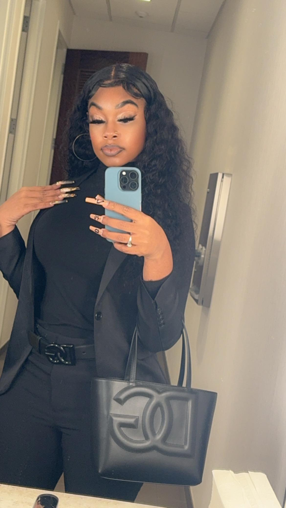 DOLCE & GABBANA Dg Logo Calf Leather Belt In Black