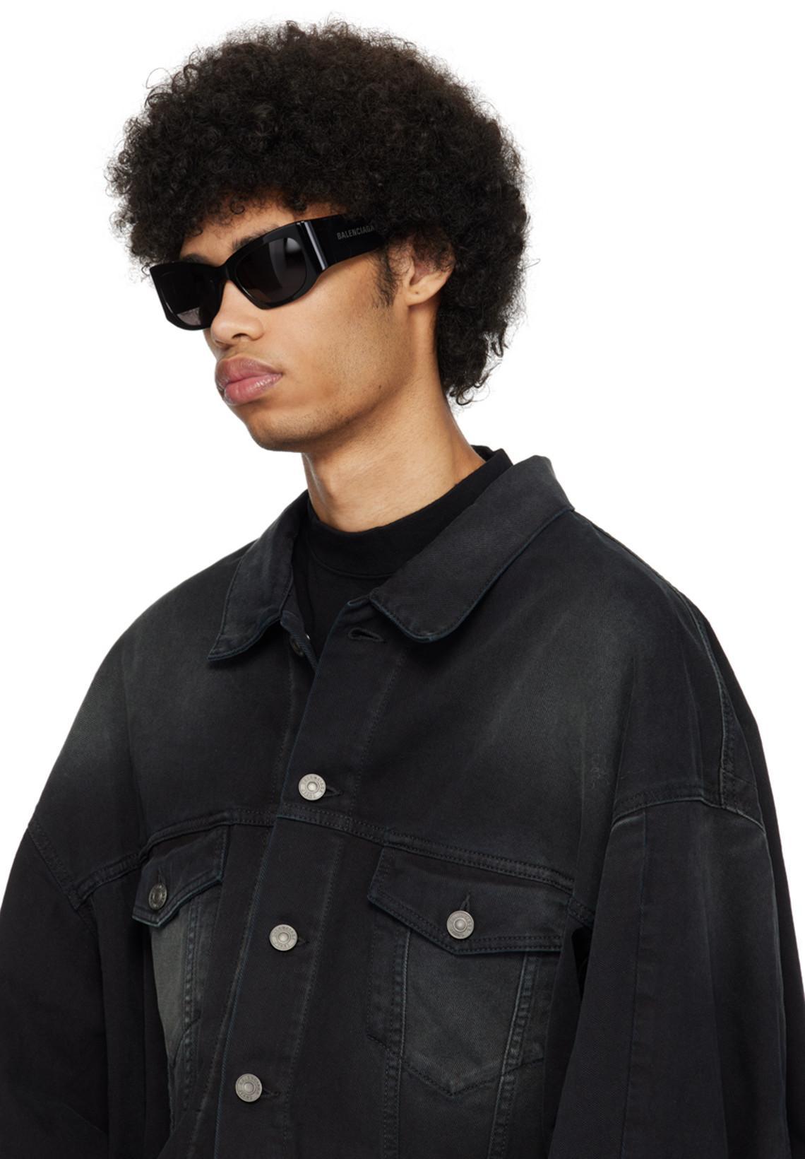 BALENCIAGA Deconstructed Denim Jacket In Black