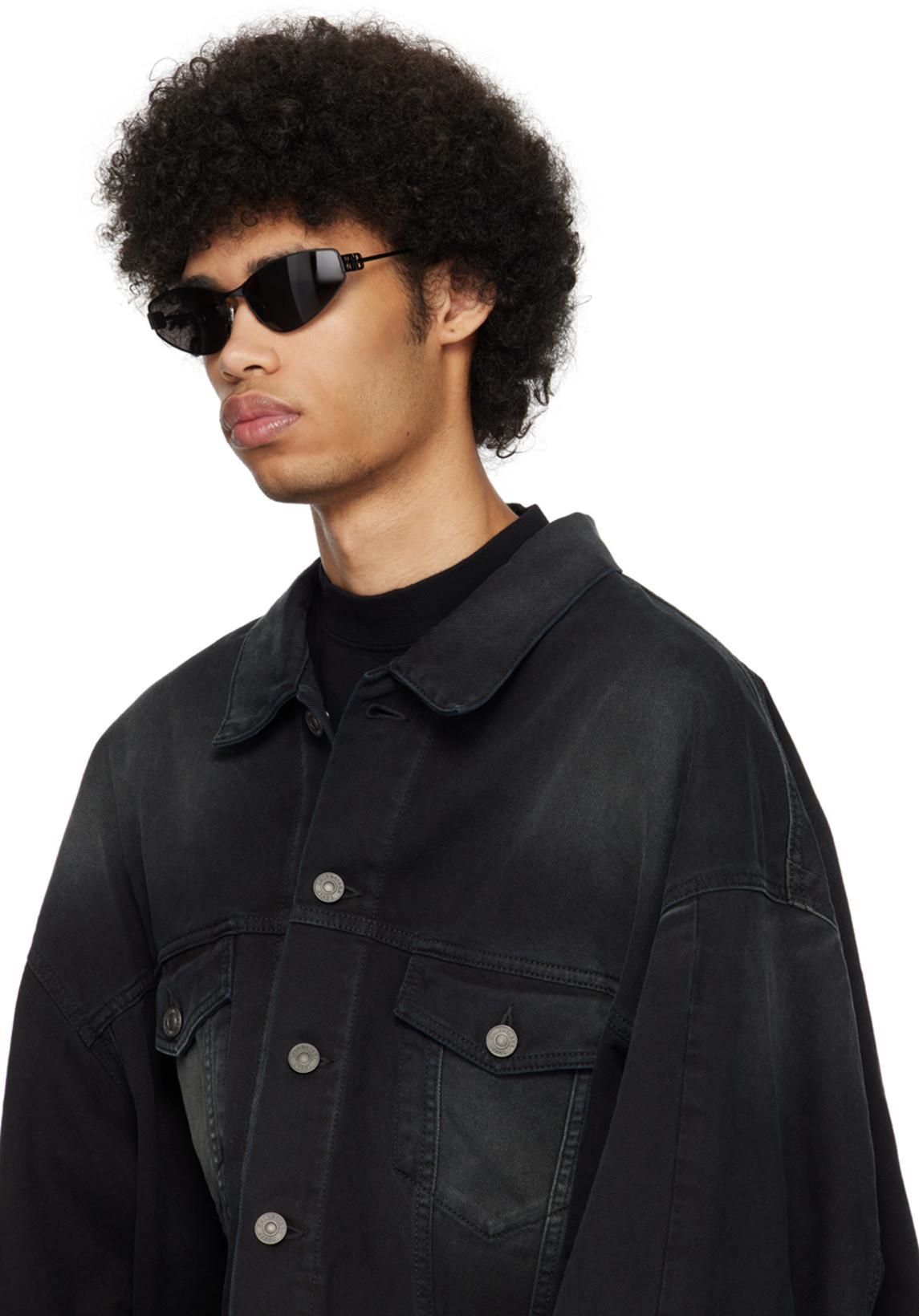 BALENCIAGA Deconstructed Denim Jacket In Black