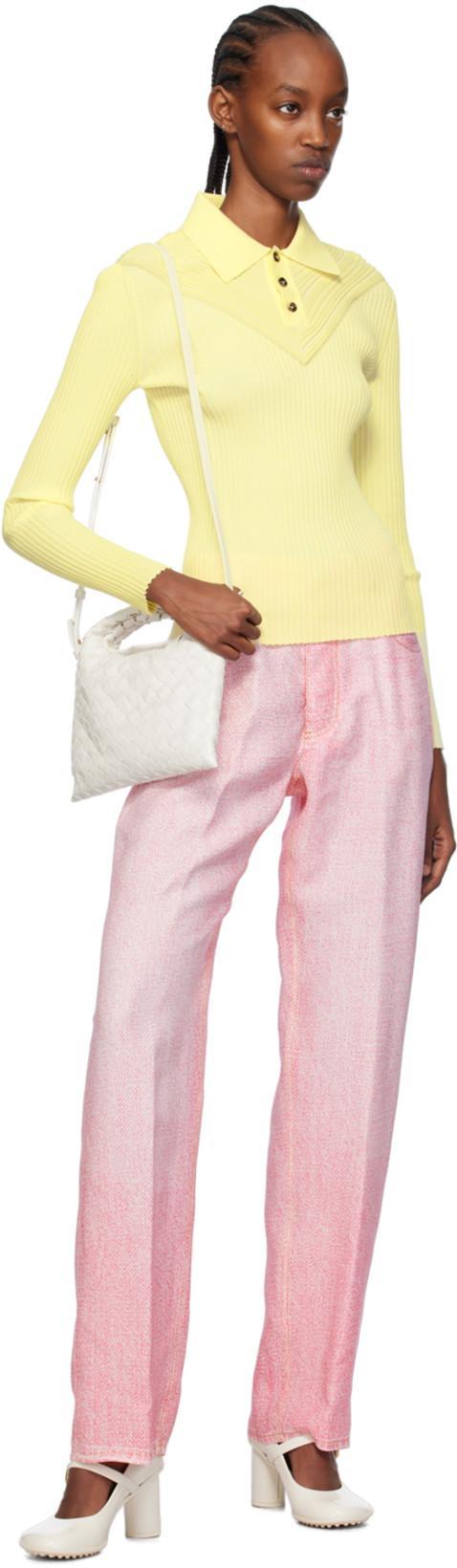 BOTTEGA VENETA Small Leather Hop Cross-body Bag In White