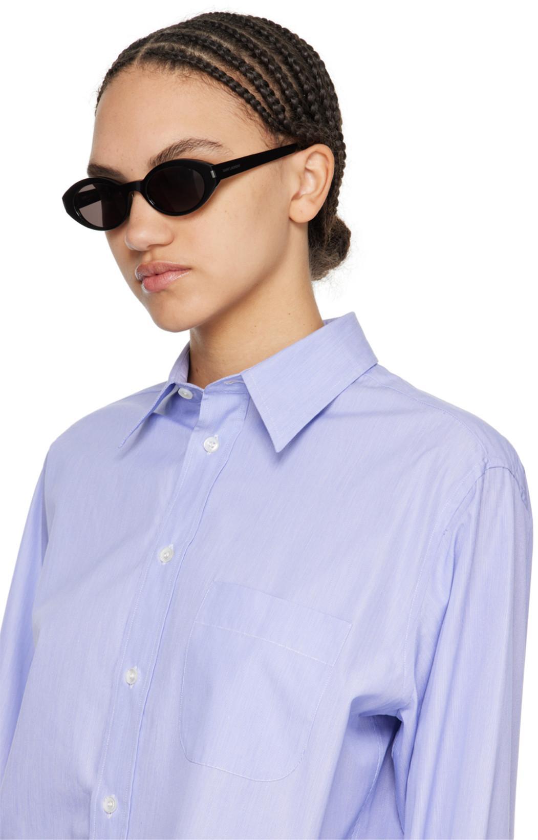 MAISON MARGIELA Light Blue Cotton Shirt With Classic Collar For Women