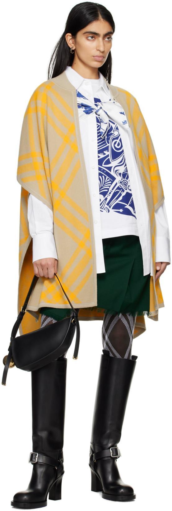 BURBERRY Pleated Fringed-edge Mini Skirt In Green