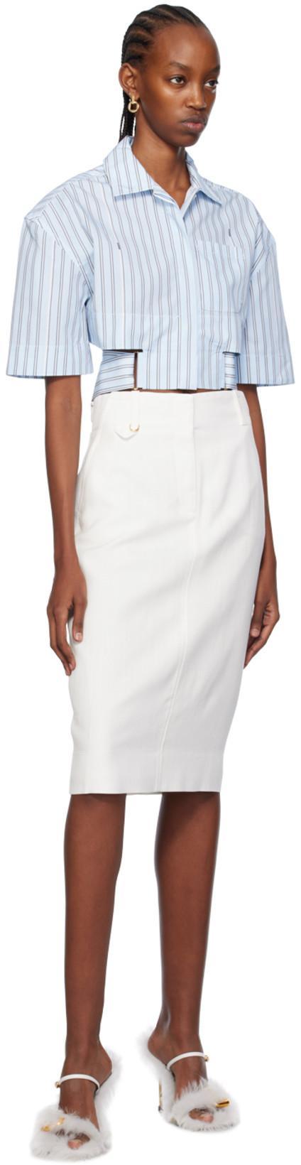 JACQUEMUS La Chemise Courte Bari In Blue