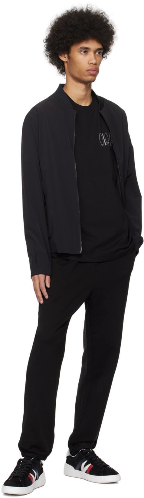 MONCLER Logo Printed Lace-up Sneakers In Black