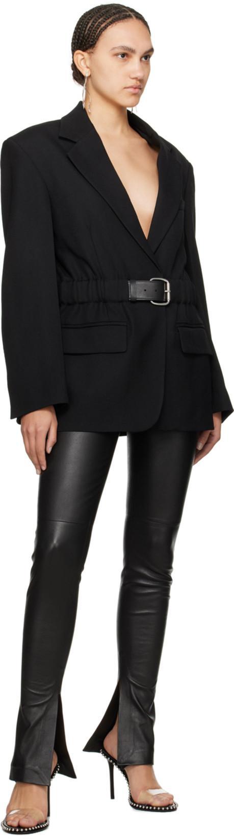 ALEXANDER WANG Leather Sandals With Metal Details In Black