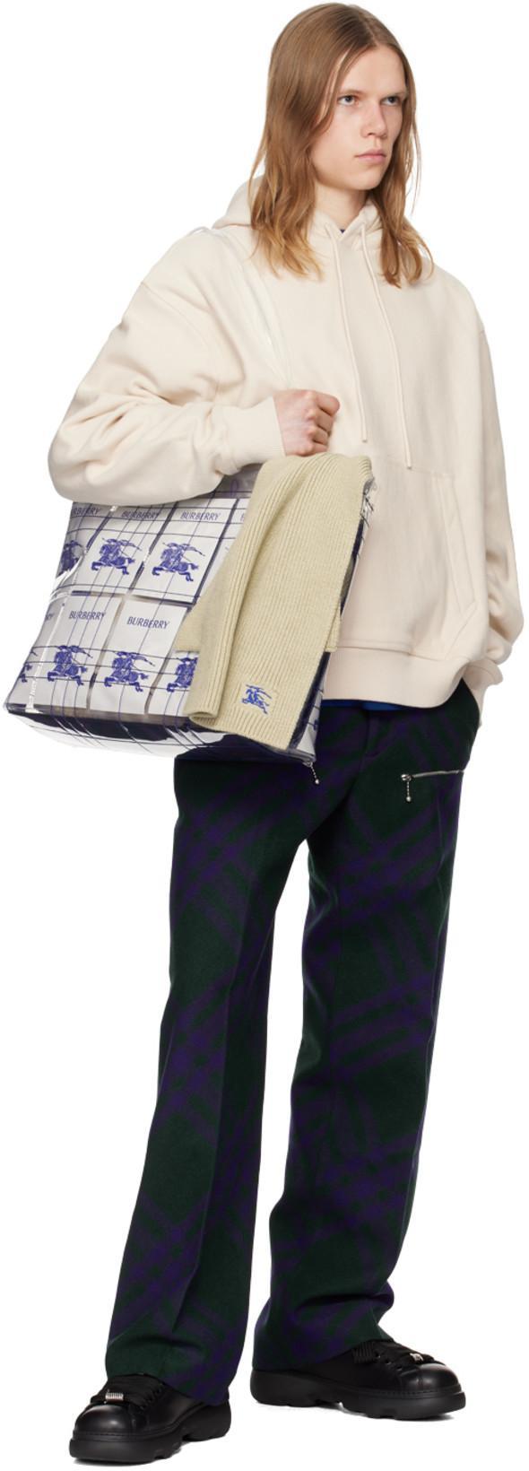 BURBERRY Check-pattern Wool Trousers In Deep Royal Check