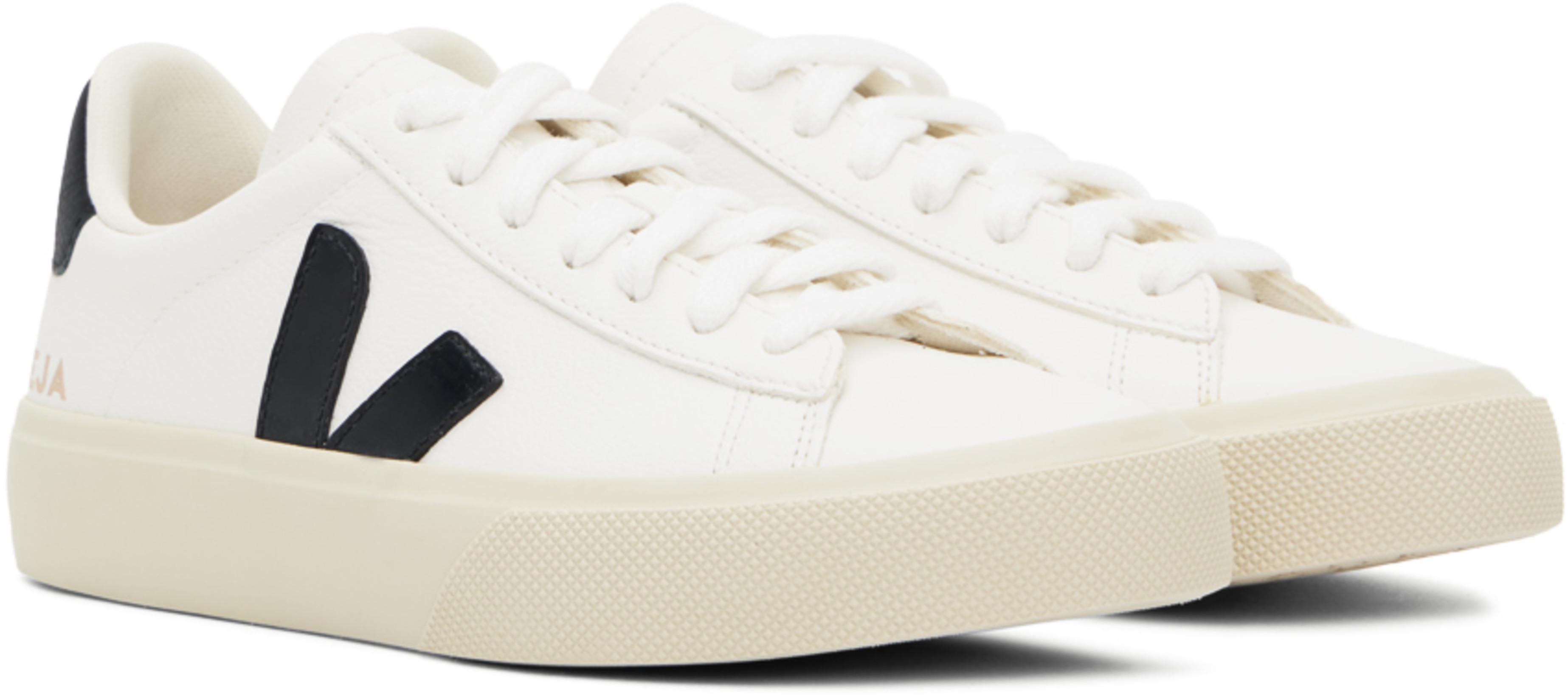 VEJA Campo' White And Black Low Top Sneakers In Vegan Leather