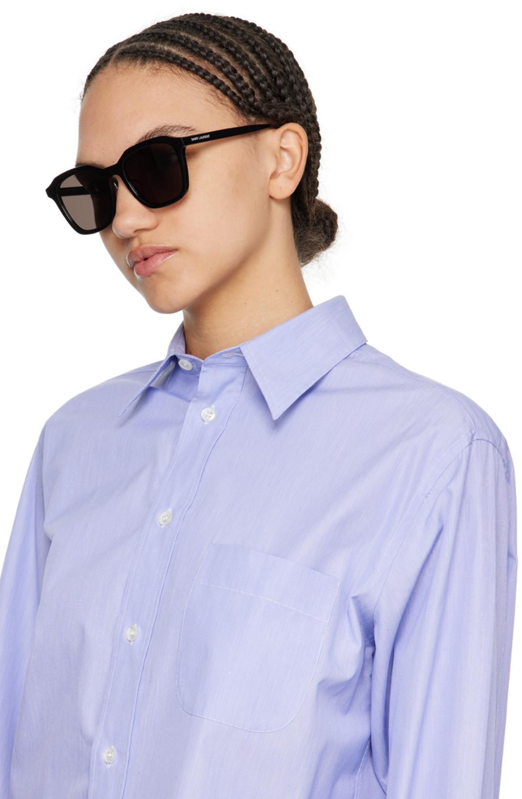 MAISON MARGIELA Light Blue Cotton Shirt With Classic Collar For Women
