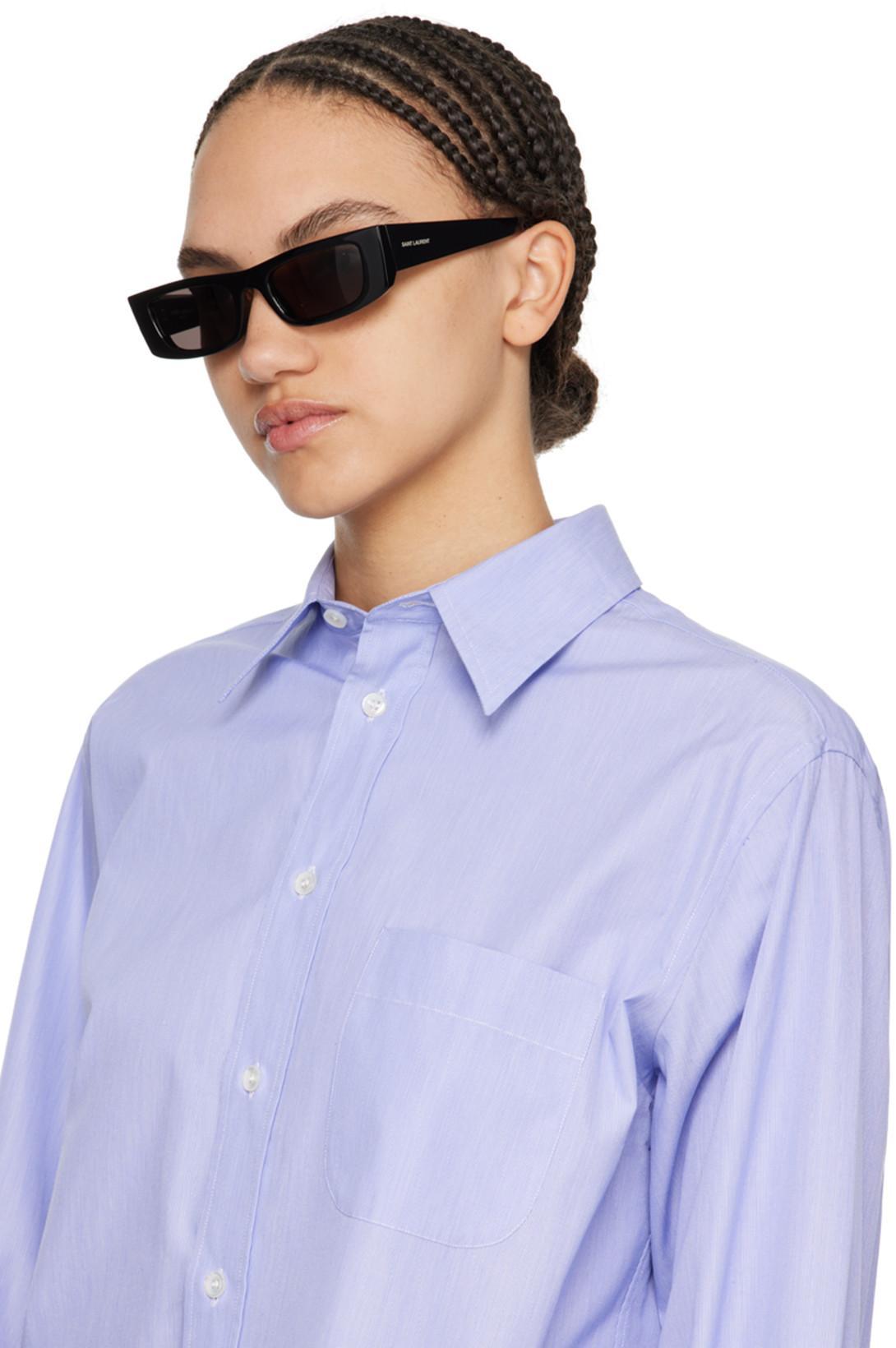 MAISON MARGIELA Light Blue Cotton Shirt With Classic Collar For Women