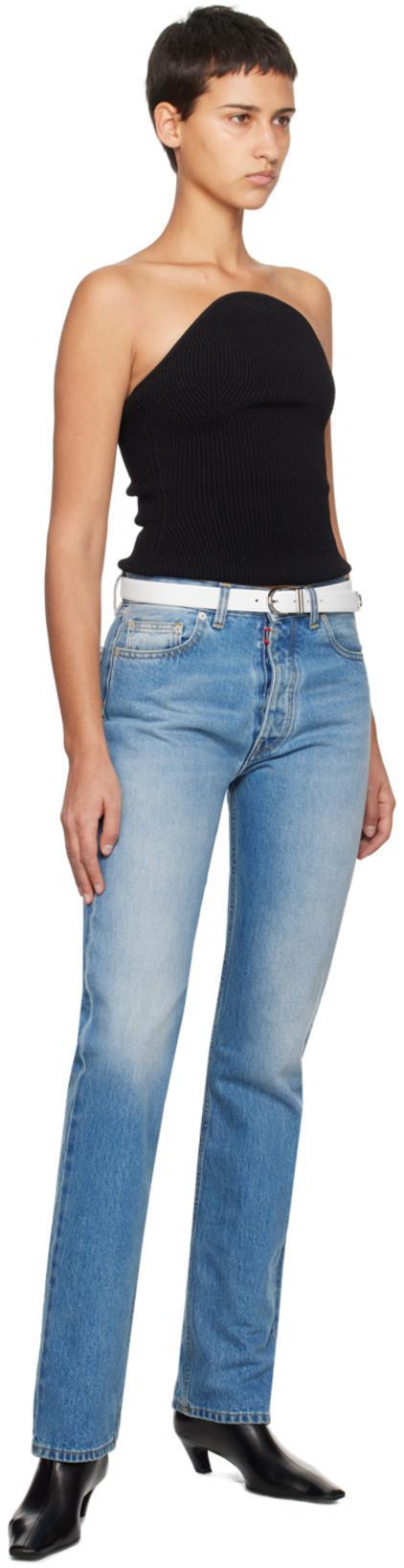 KHAITE Davis Slouchy Leather Knee Boots In Black