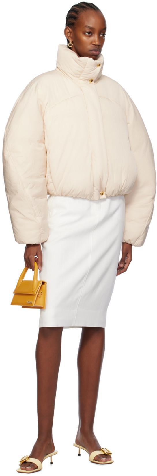 JACQUEMUS Women La Doudoune Courte Caraco Down Jacket In Neutral