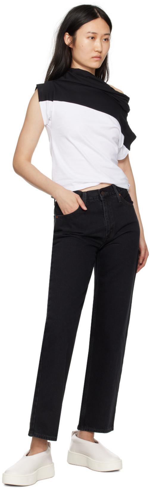 LEVI'S Dad Black Denim High Rise Jeans In The Zone