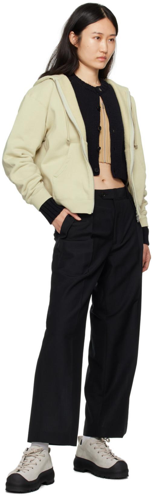 AURALEE Black Light Melton Trousers In Top Charcoal
