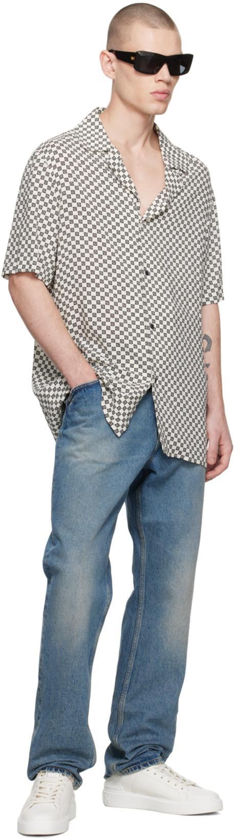 BALMAIN B-court White Low Top Sneakers With Logo Patch On The Tongue In Leather Man In Multi