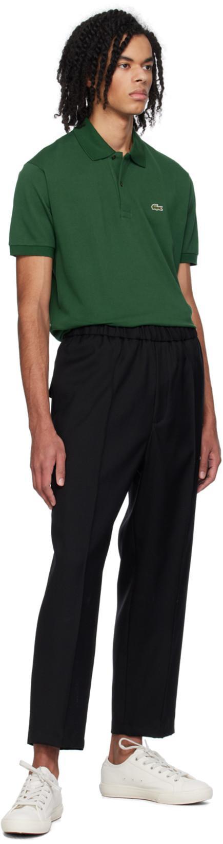 LACOSTE Stretch Pique Short-sleeve Slim Fit Polo Shirt In Green