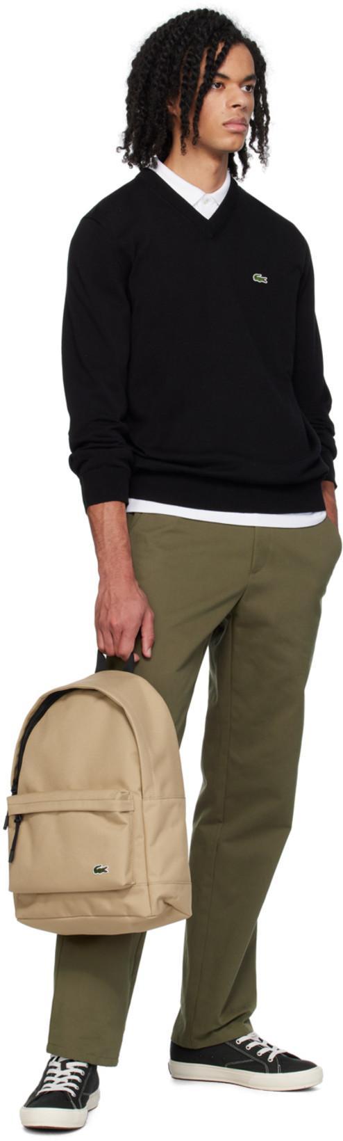 LACOSTE Loose Fit Pique Polo Shirt In White