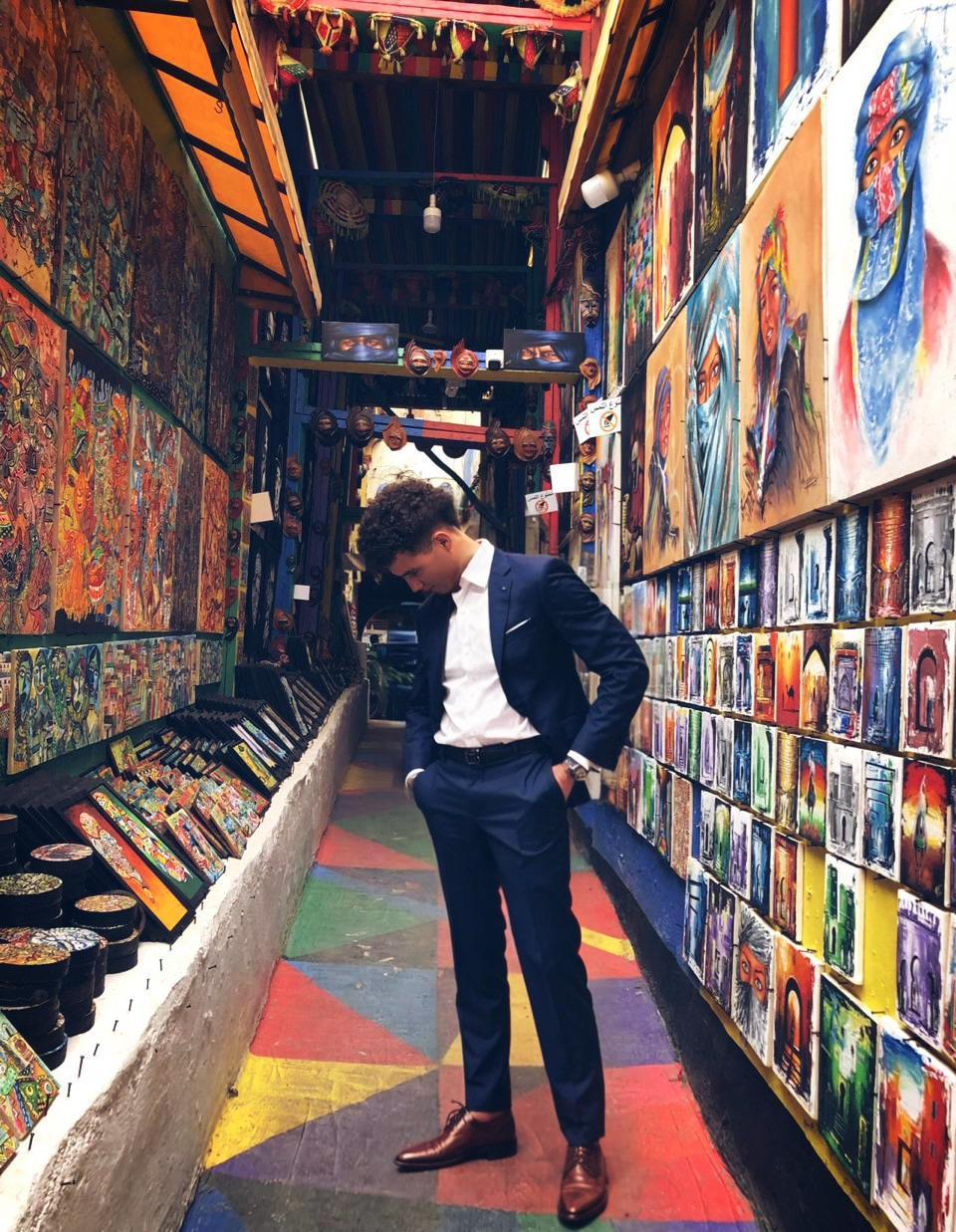 CHRISTIAN LOUBOUTIN Greggo Patina Calf Leather Red Sole Oxford In Multi