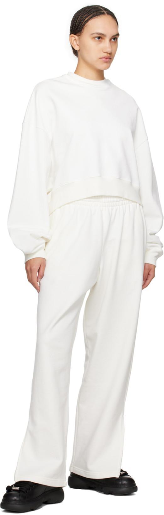 WARDROBE.NYC X Hailey Bieber Neutral Oversize Track Pants In Off White