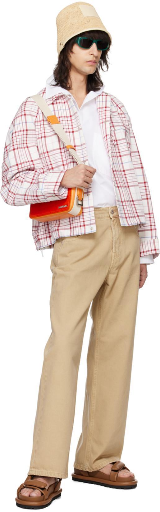 JACQUEMUS Denim Baggy Trousers Wide Legs In Yellow