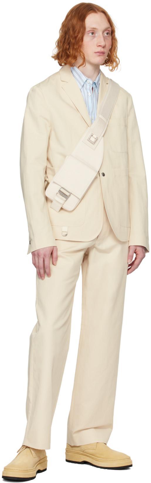 JACQUEMUS La Veste Jean Cotton And Linen Blazer In Beige