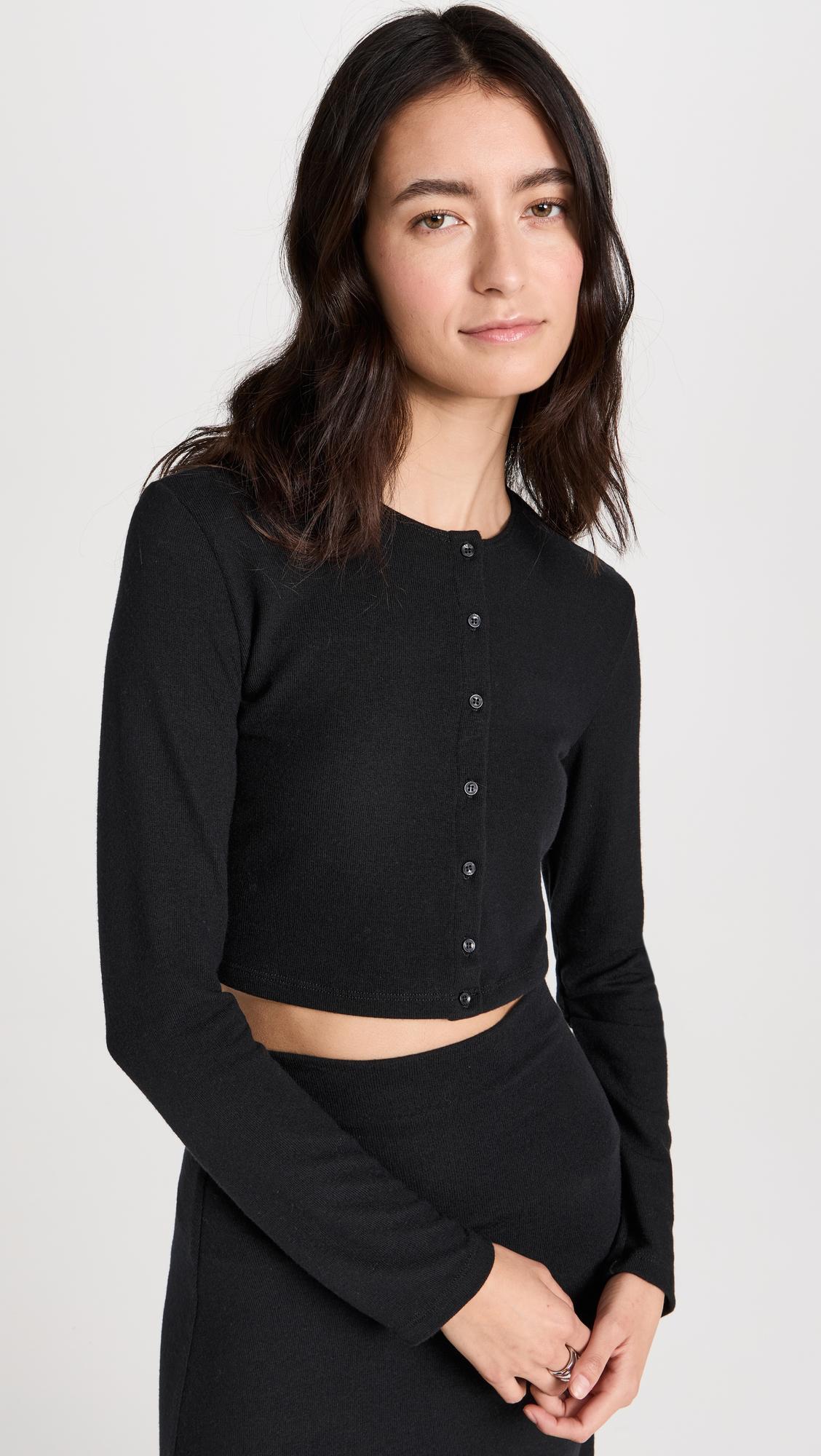 LESET Lauren Cropped Cardigan Ii In Black