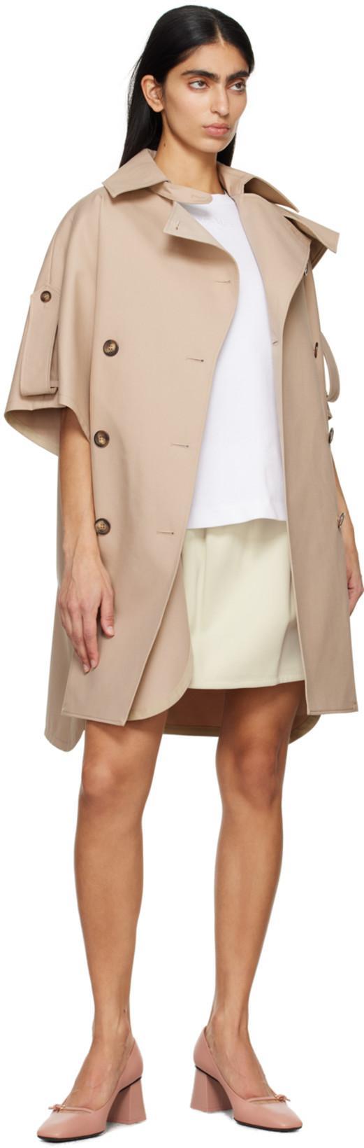 MAX MARA Oversized Wool And Cashmere Coat With Lapel Collar And Kimono Sleeves In Neutral