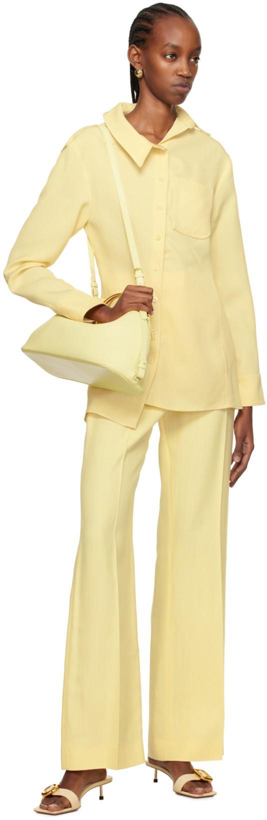 JACQUEMUS Le Pantalon Sauge High-rise Straight Pants In Yellow